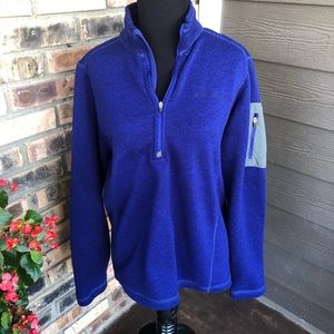 💜Women's Eddie Bauer 1/4 zip sweater jacket size Medium in EUC
